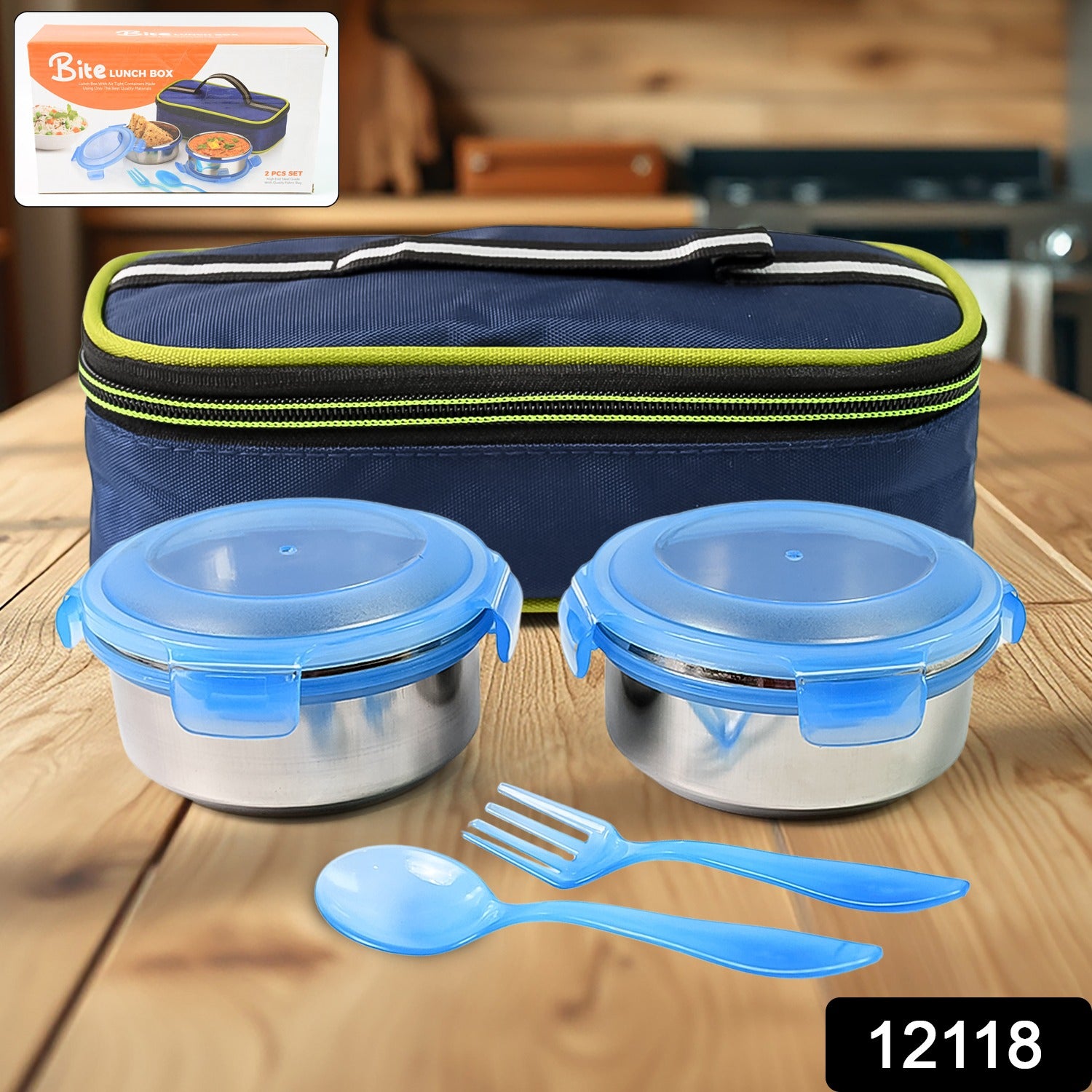 Bite Lunch Box With Insulated Fabric Lunch Bag  Plastic Spoon Fork Bite Lunch Box With Insulated Fabric Lunch Bag  Plastic Spoon Fork
